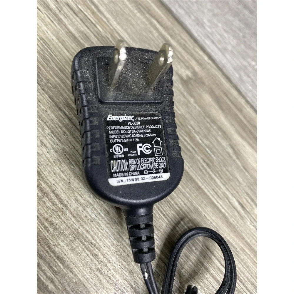 Energizer PL-3628 AC Adapter Power Supply 5V 1.2A Black Excellent Barrel Tip‎